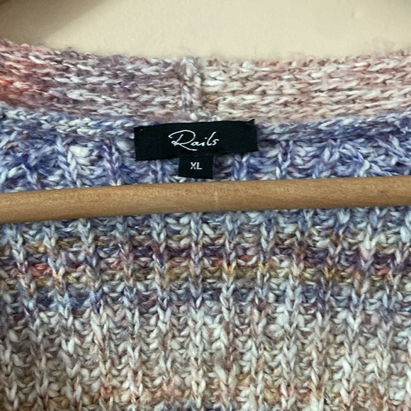 Rails -Josie Cardigan Amethyst Space Dye Multi Color Wool Blend Chunky Sweater - Picture 5 of 11